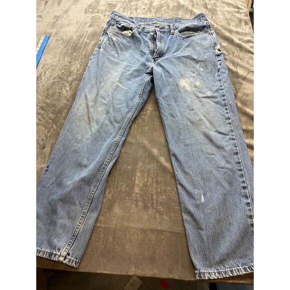 Vintage‎ Levi's 550 Jeans Mens 36 Blue Relaxed Fit Light Wash Grunge USA 36x30 - Picture 1 of 6